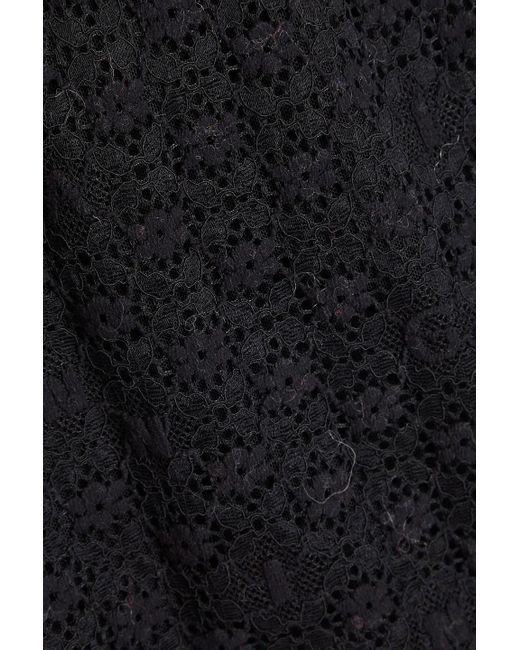 Ganni Black Twisted Corded-lace Bodysuit