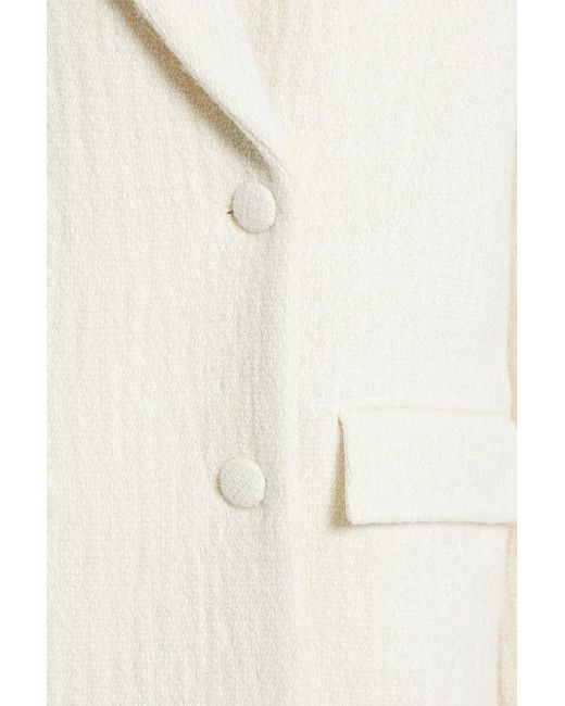 IRO White Omari Double-breasted Cotton, Wool And Alpaca-blend Bouclé-tweed Coat