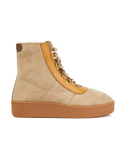 Rag & Bone Oslo Leather-trimmed Suede Ankle Boots in Brown | Lyst