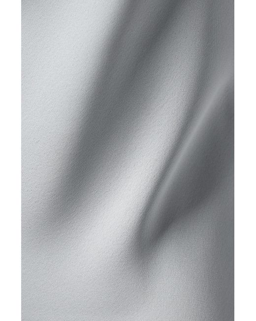 Norma Kamali Gray Open-back Draped Satin Gown