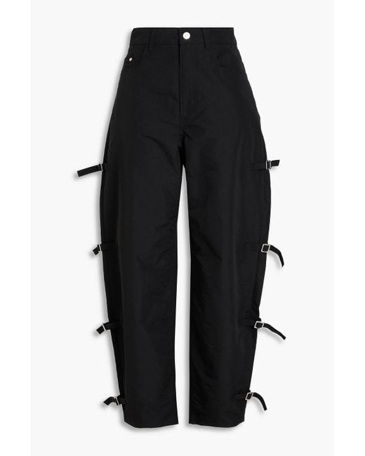 Wandler Black Chamomile Embellished Shell Tapered Pants