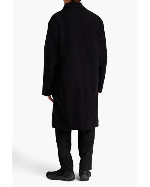 Y-3 Black Zip-detailed Wool-blend Felt Coat for men