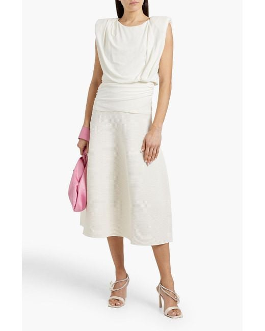 Jonathan Simkhai White Daton Draped Jersey Top