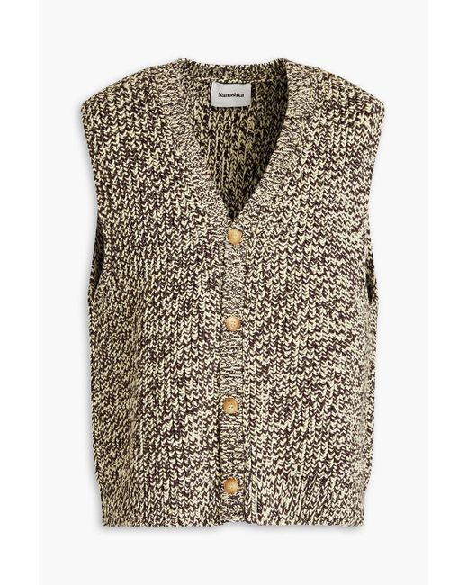 Nanushka Brown Marled Cotton-blend Vest for men