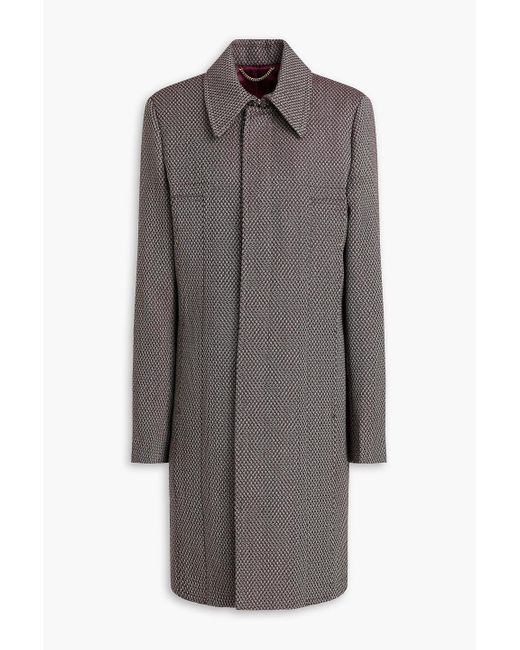 Victoria Beckham Gray Wool-Jacquard Coat