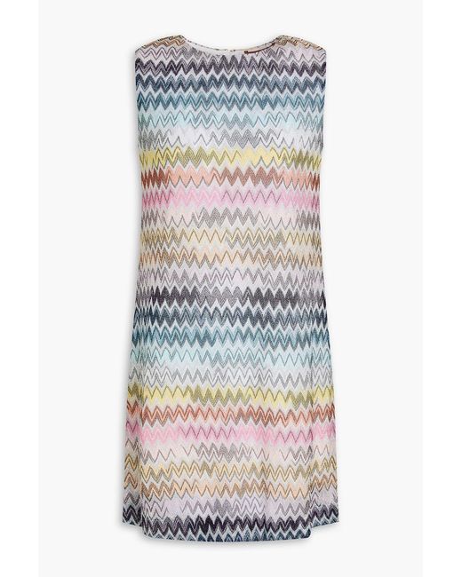 Missoni Women's Gray Crochet-knit Mini Dress - coffeafoods.com