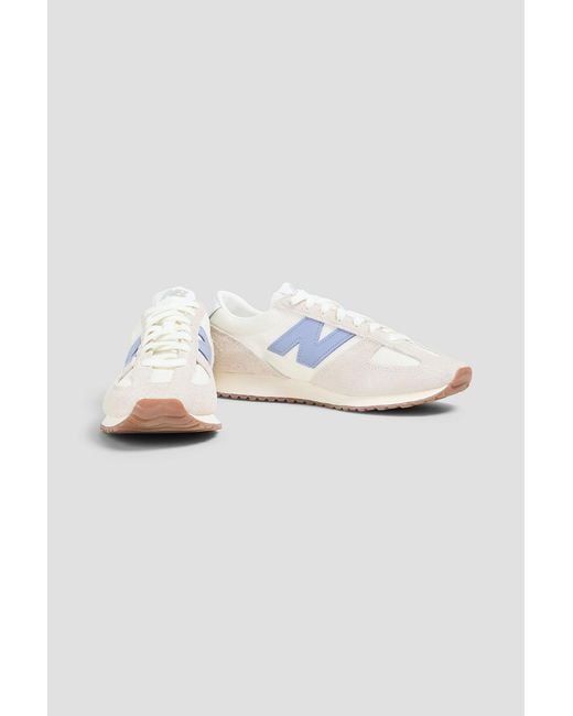 New Balance White 471 Mesh And Suede Sneakers