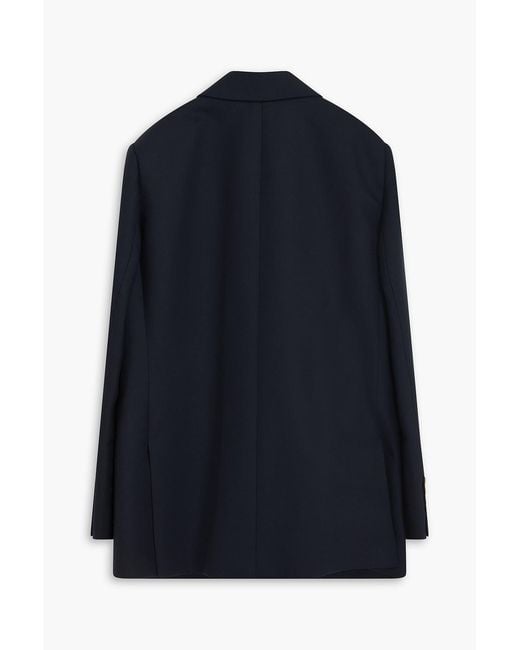 Blazé Milano Blue Alcanara Double-breasted Wool-twill Blazer