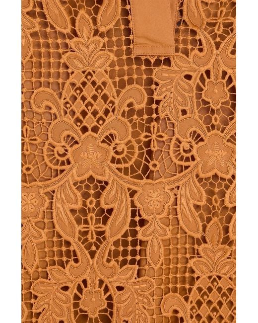 Zimmermann Orange Macramé Lace Tunic