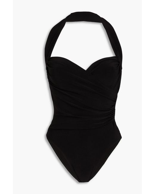 Norma Kamali Black Wrap-effect Swimsuit