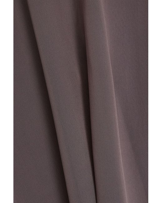 Fabiana Filippi Brown Pussy-Bow Cupro And Silk-Blend Georgette Blouse