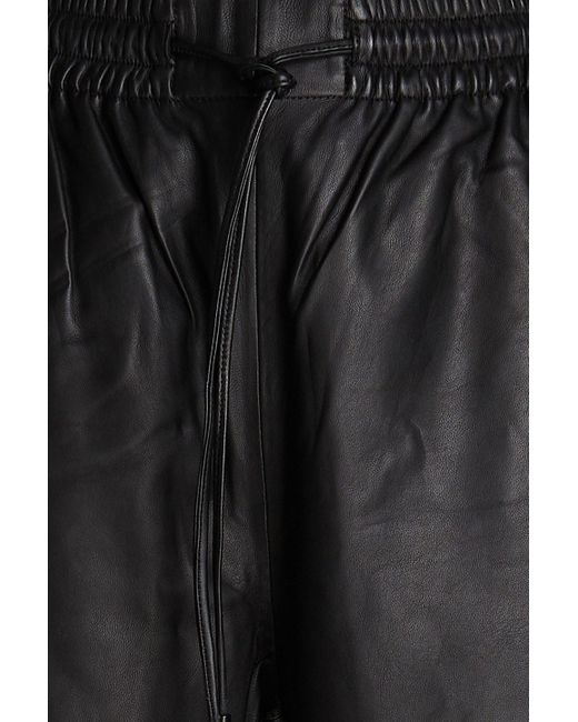 GRLFRND Black Billie Leather Wide-leg Pants
