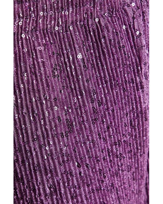 Stine Goya Purple Markus hose mit weitem bein aus lamé-jersey mit pailletten