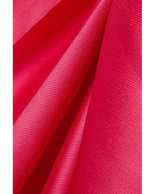 Reem Acra Red Convertible Strapless Mikado-piqué Mini Dress