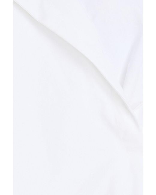 Palmer//Harding White Cotton-blend Poplin Wrap Top