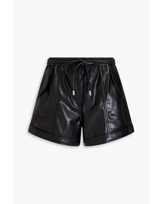 Jonathan Simkhai Black Doah Faux Leather Shorts