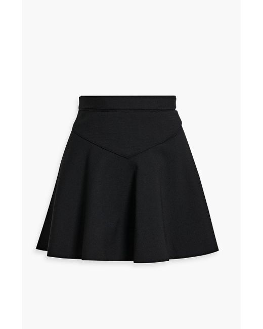 RED Valentino Black Flared Crepe Mini Skirt