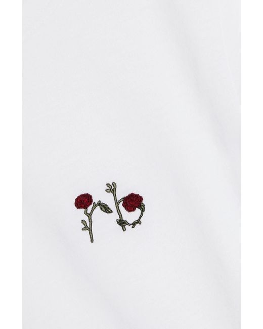 Rag & Bone White Embroidered Slub Pima Cotton-jersey Top