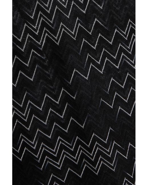 Missoni Poloshirt aus häkelstrick aus einer baumwollmischung mit applikationen in Black für Herren
