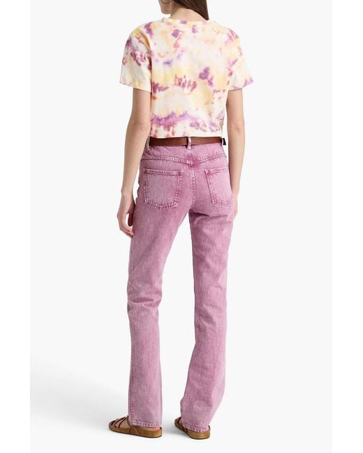 Isabel Marant Pink Zaof Printed Cotton-jersey T-shirt