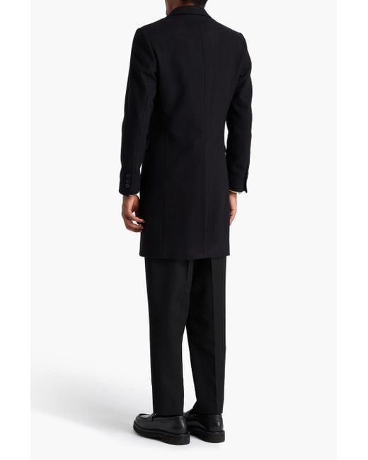 Sandro Black Wool-blend Felt Coat for men