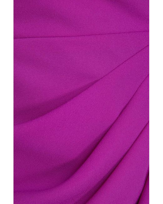 Rhea Costa Pink Wrap-effect Crepe Gown