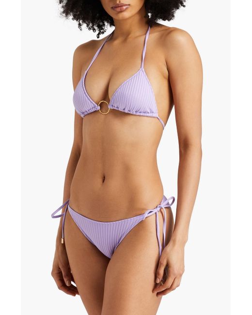 Melissa Odabash Purple Miami Ribbed Low-rise Bikini Briefs