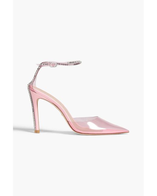 Stuart Weitzman Pink Glam 100 Crystal-embellished Pvc Pumps