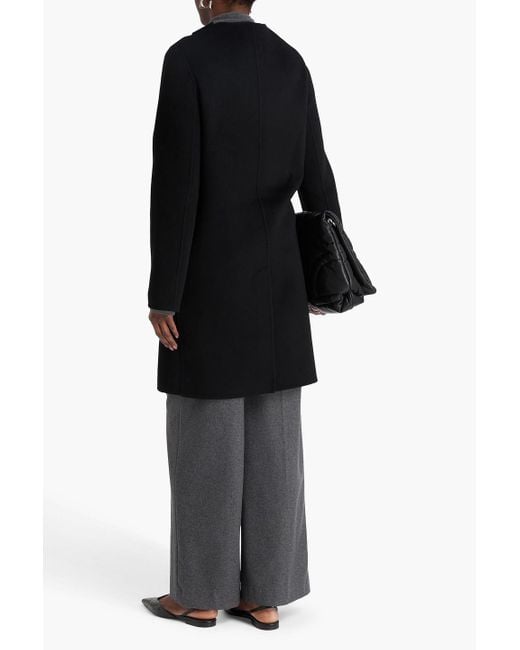 Loulou de Saison Black Fedra Double-Breasted Brushed Wool And Cashmere-Blend Felt Coat