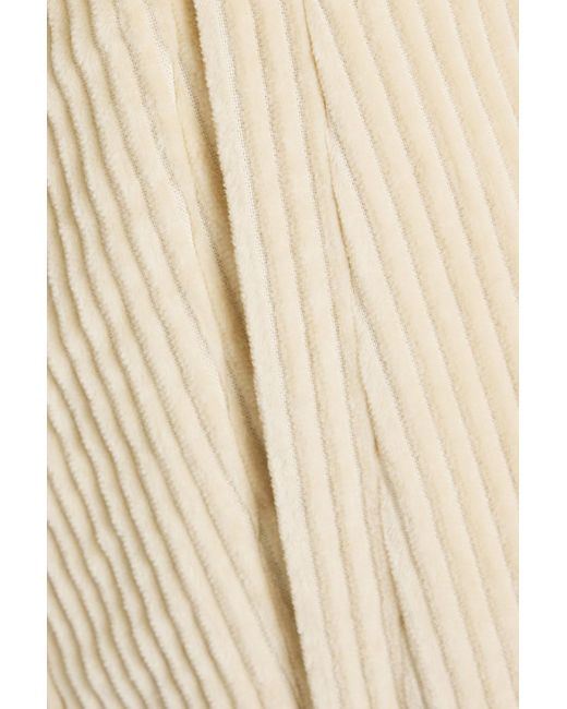 Brunello Cucinelli Natural Cotton-corduroy Wide-leg Pants