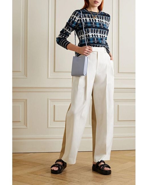 Partow Blue Kai Silk And Wool-blend Jacquard Sweater