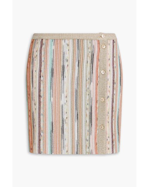Missoni White Metallic Crochet-Knit Mini Skirt