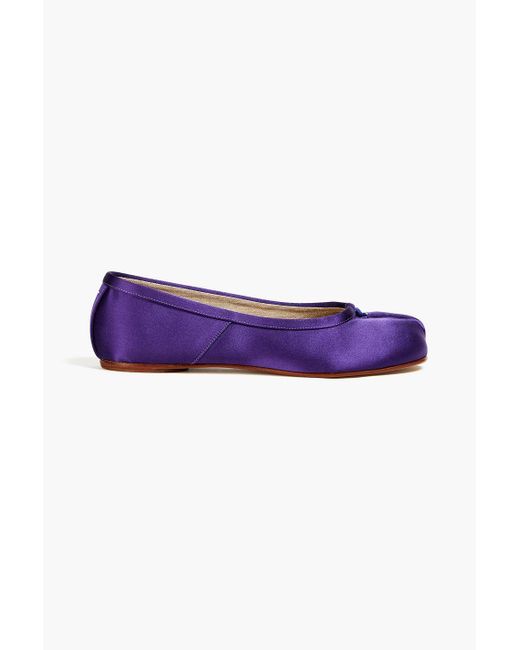 Maison Margiela Purple Tabi Split-toe Satin Ballet Flats