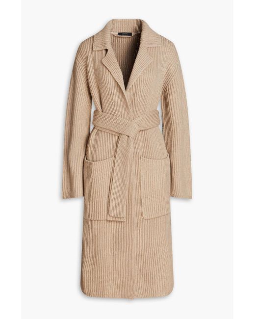 Joseph Natural Ribbed Cotton, Wool And Cashmere-blend Coat
