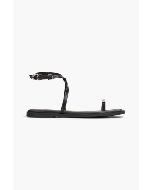 Rag & Bone Black Geo Embellished Leather Sandals