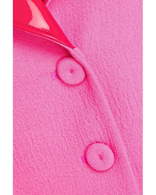 Moschino Pink Vinyl-trimmed Crepe Peplum Jacket