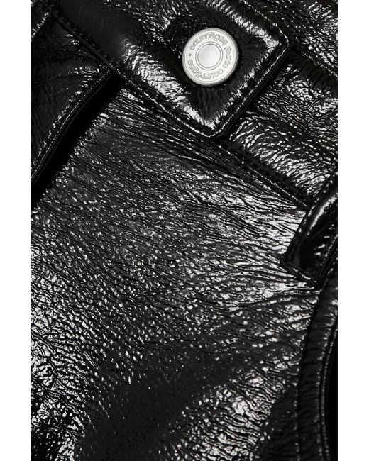 Courreges Black Hose mit schmalem bein aus einer beschichteten baumwollmischung