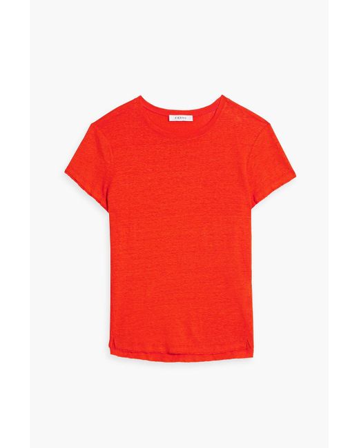 FRAME Red Easy True Linen-jersey T-shirt