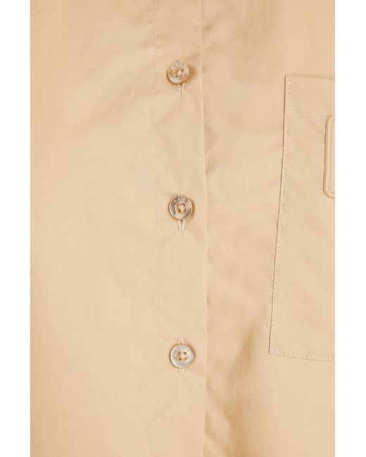 REMAIN Birger Christensen Natural Cropped Cotton-poplin Shirt