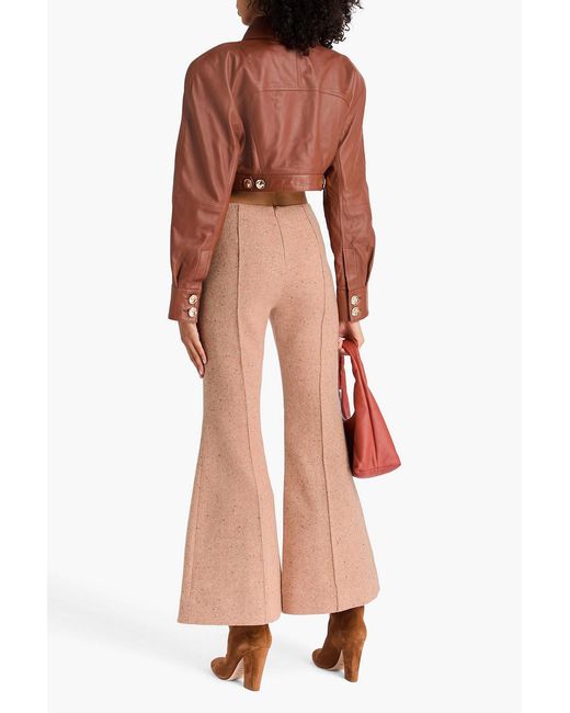 Zimmermann Pink Donegal Wool-Blend Flared Pants