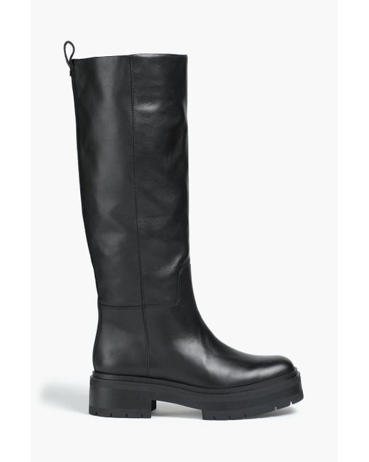 Sam Edelman Black Larina Leather Platform Knee Boots