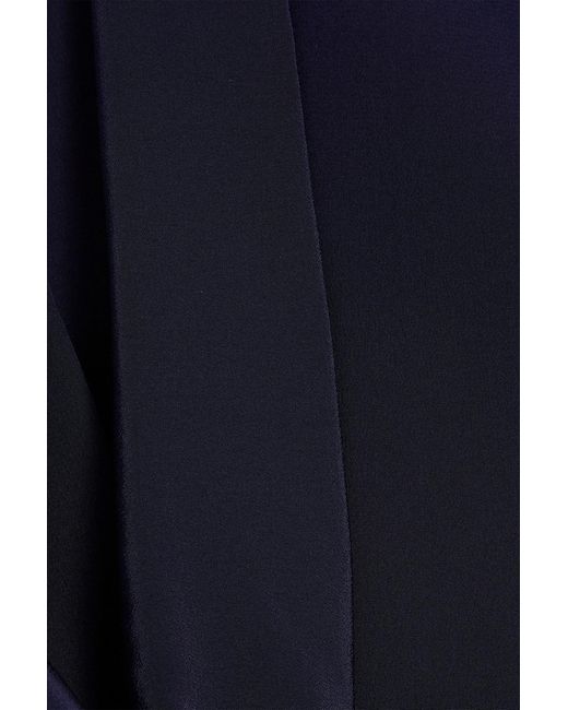 Victoria Beckham Blue Tie-Neck Silk Crepe De Chine Shirt