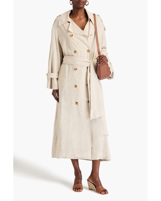 By Malene Birger Natural Alanise Slub Woven Trench Coat