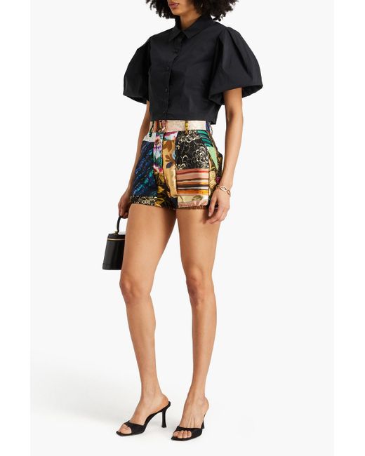 Dolce & Gabbana Multicolor Patchwork-effect Metallic Jacquard Shorts