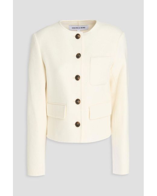 Veronica Beard Natural Lyssa Wool-Blend Felt Jacket