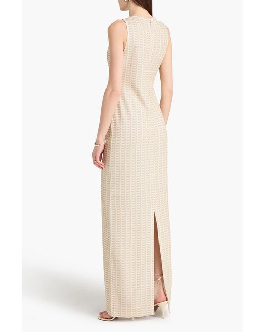 Missoni White Metallic Crochet-Knit Midi Dress