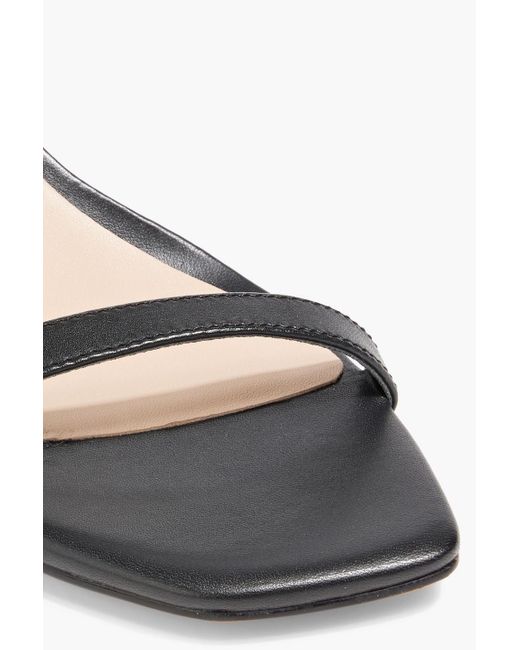 Stuart Weitzman Black Amelina 75 Leather Sandals
