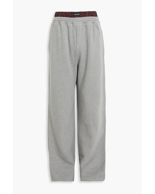 Balenciaga Gray Oversized Layered Cotton-fleece Sweatpants for men