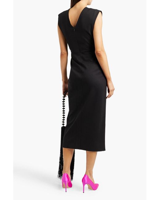 Diane von Furstenberg Black Hallie Wrap-Effect Stretch-Jersey Midi Dress