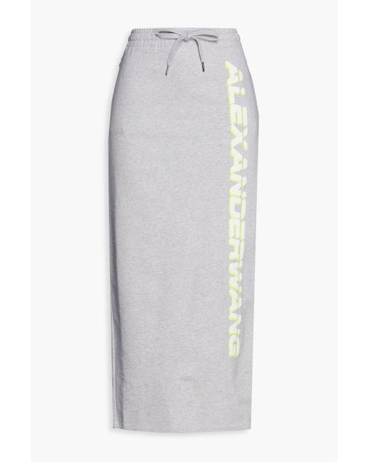 T By Alexander Wang Gray Printed French Cotton-terry